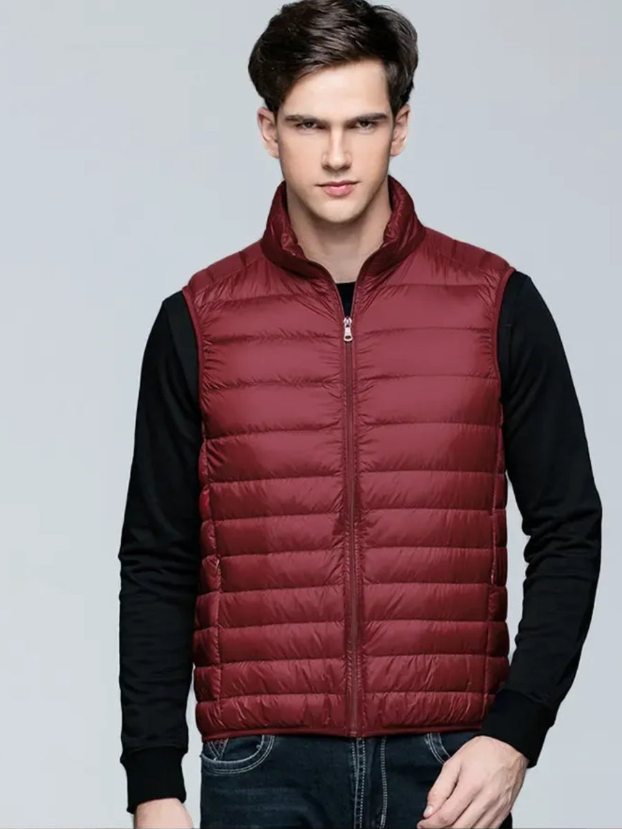 doudoune homme sans manche bordeau