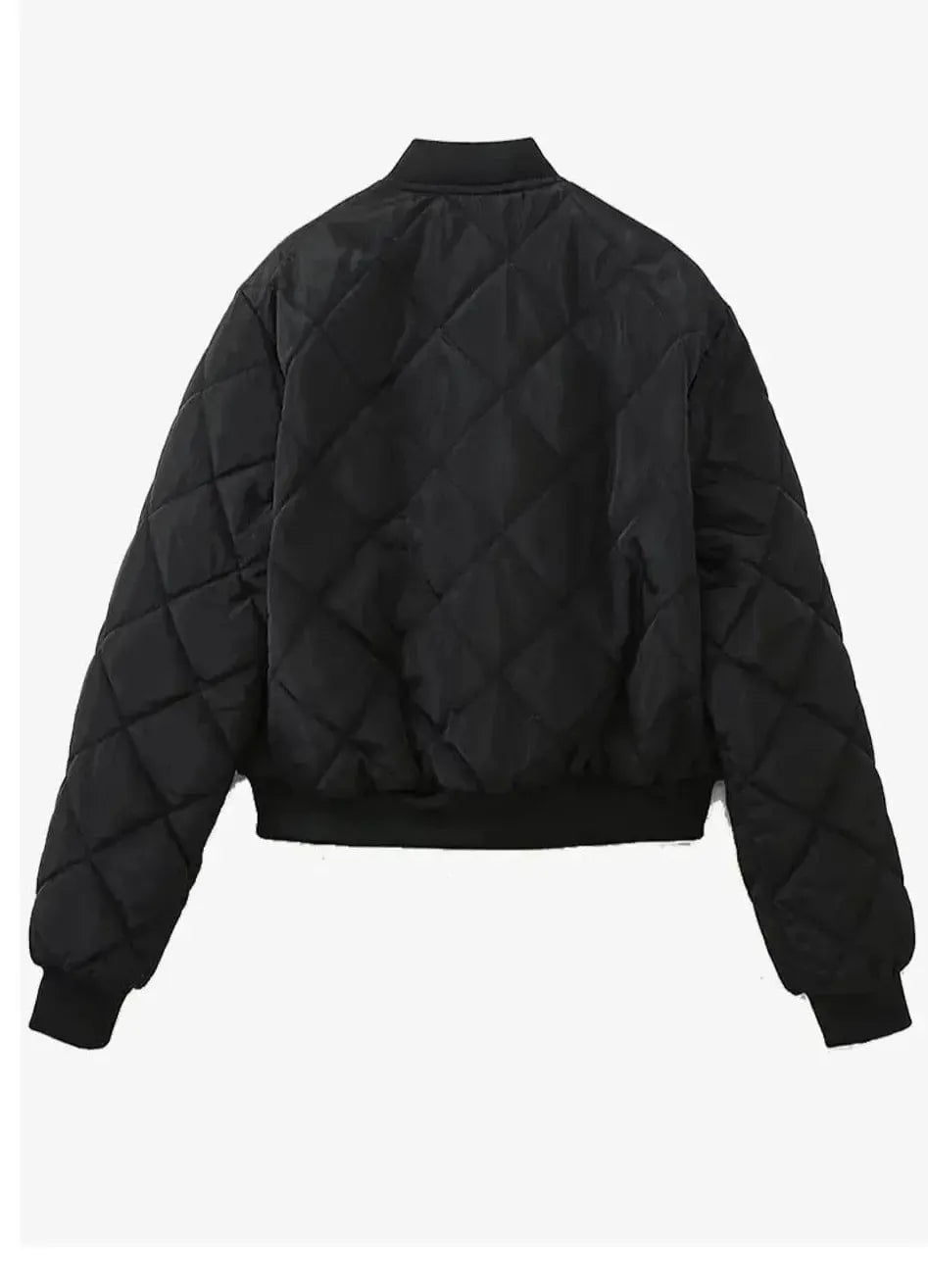 Bomber matelassé femme Noir-Atelier Matelassé