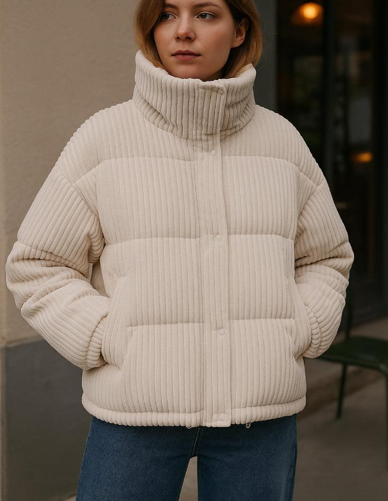 Doudoune Blanche Velours-Atelier Matelassé