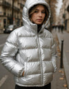 Doudoune argentée femme-Atelier Matelassé