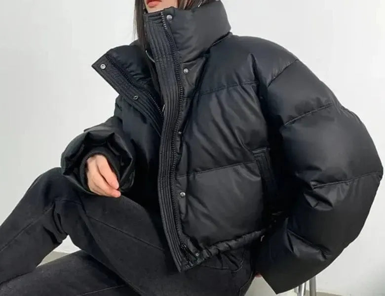 Doudoune courte femme noir-Atelier Matelassé