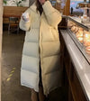 Doudoune longue beige femme-Atelier Matelassé