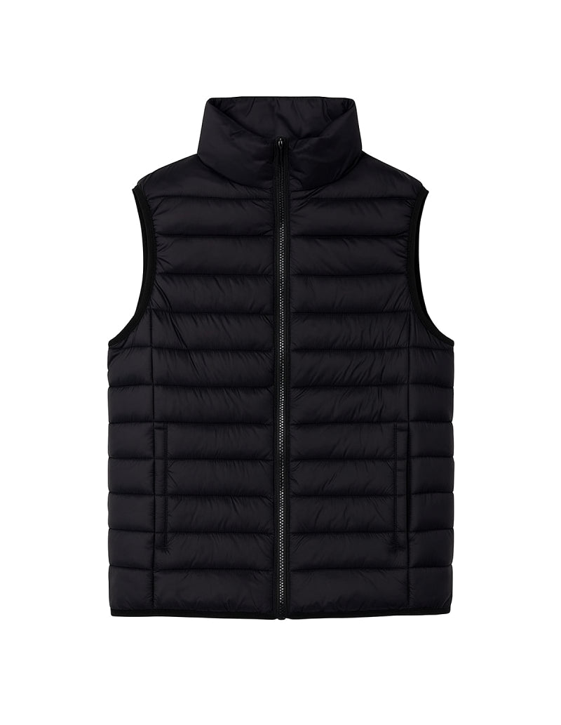 Doudoune noire sans manches femme-Atelier Matelassé