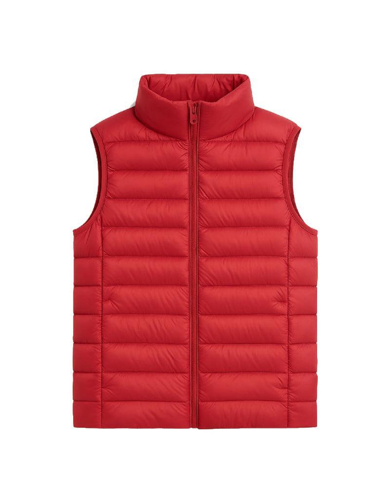 Doudoune rouge sans manche femme-Atelier Matelassé