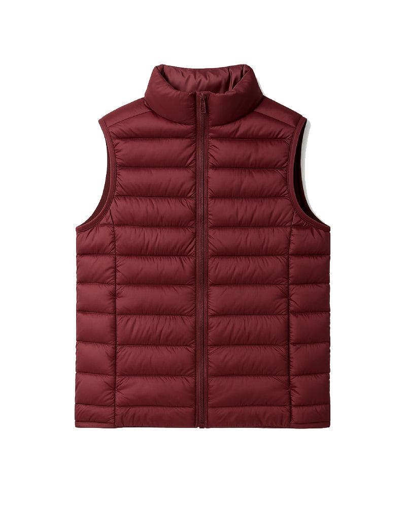 Doudoune sans manche bordeaux femme-Atelier Matelassé