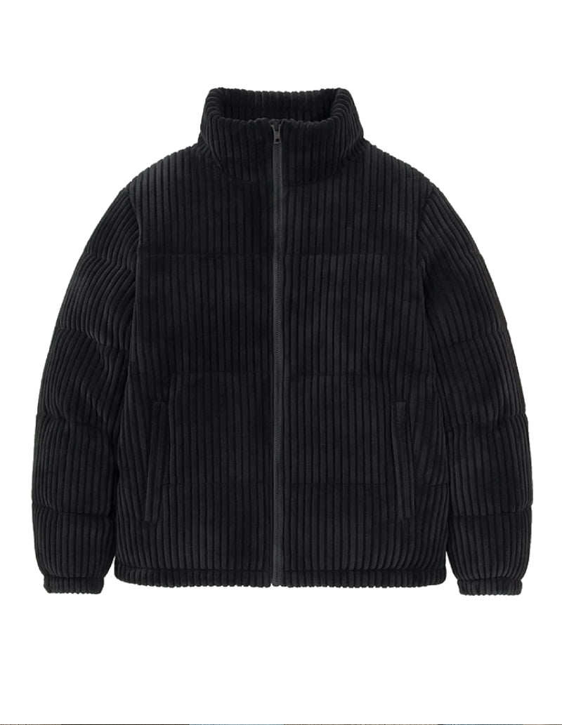 Doudoune velours noir homme-Atelier Matelassé