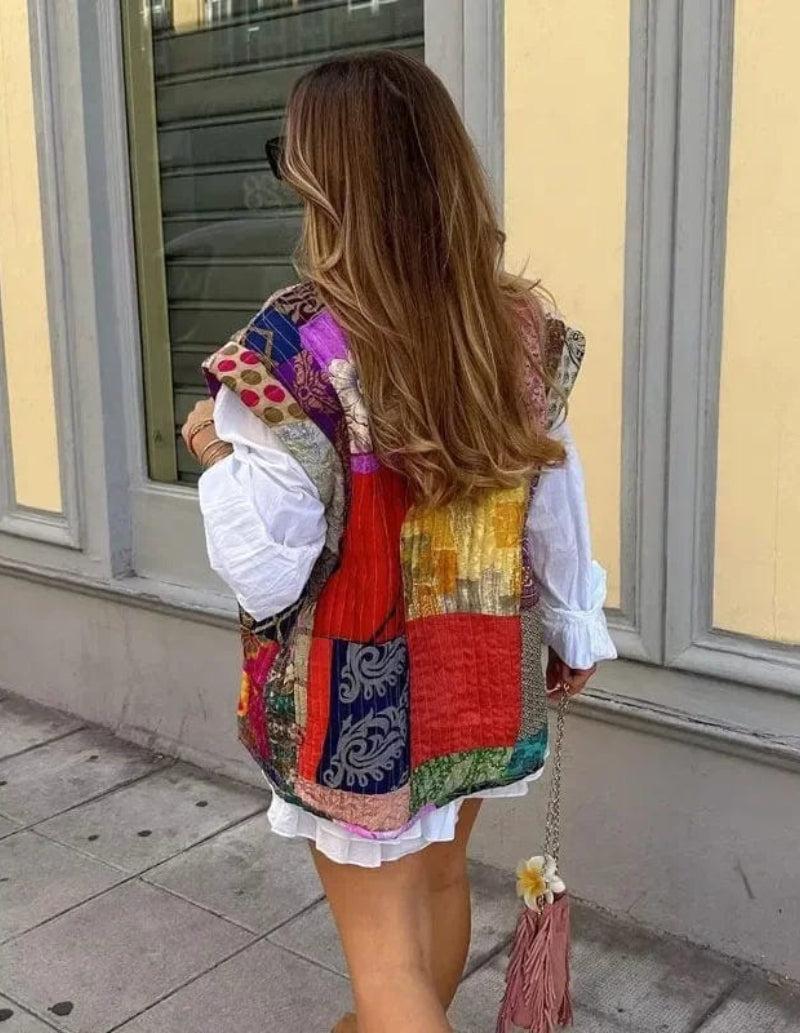 Gilet matelasée sans manche Patchwork-Atelier Matelassé