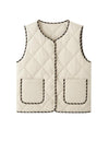 Gilet sans manche femme beige-Atelier Matelassé