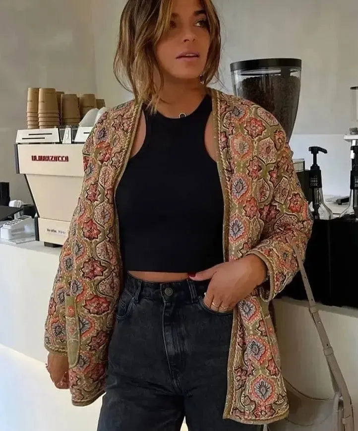 Kimono matelassé Femme Fleurie-Atelier Matelassé