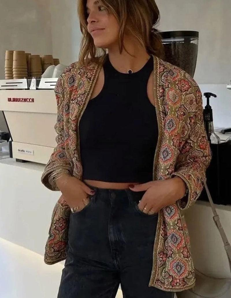 Kimono matelassé Femme Fleurie-Atelier Matelassé