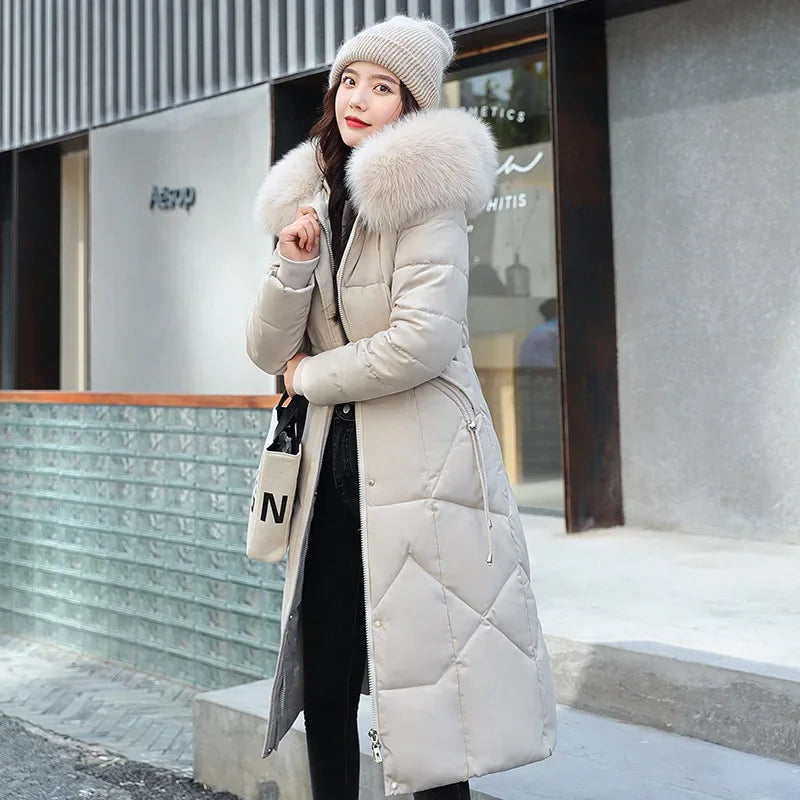 Parka femme blanc fourrure