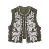 gilet sans manche femme fleurs