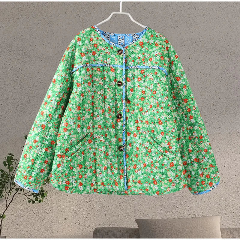 Veste fleurie verte