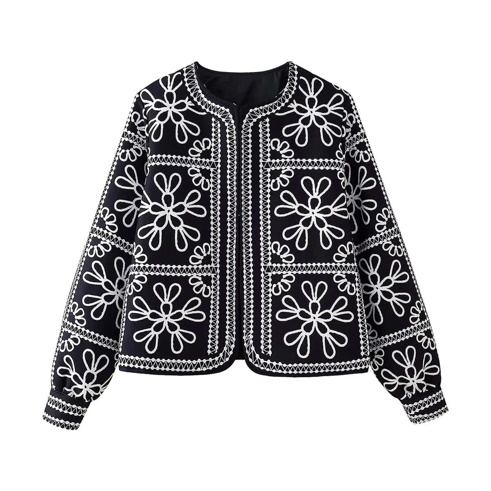 bomber femme fleuri noir