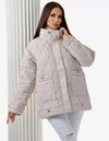 Manteau femme matelassé beige