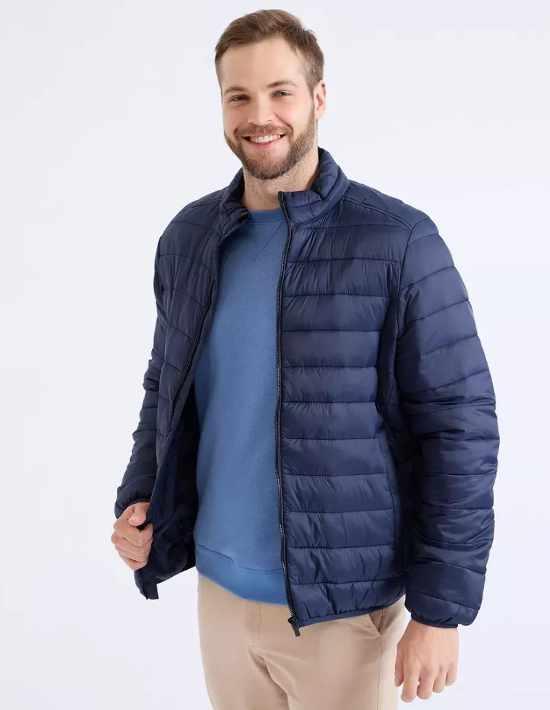 veste matelassée homme bleu marine