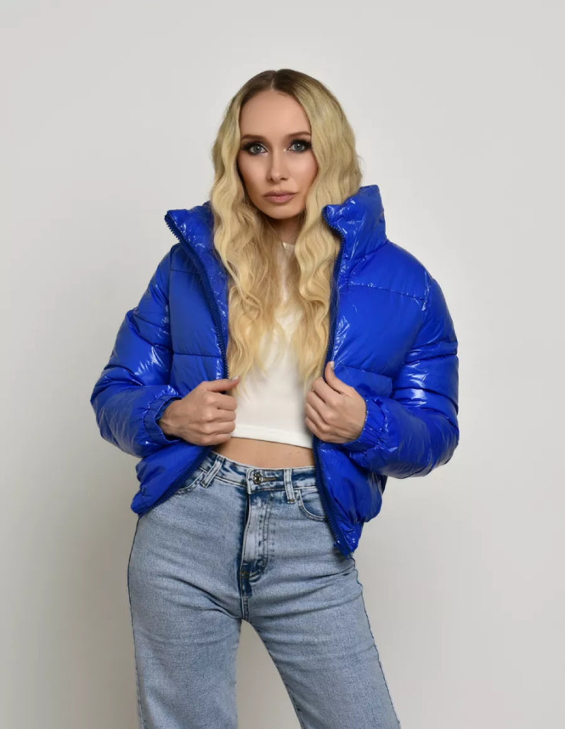 Doudoune brillante bleu