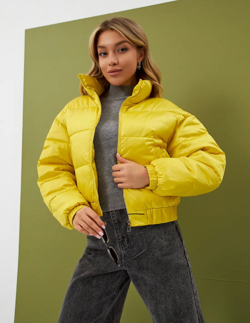 Doudoune brillante jaune