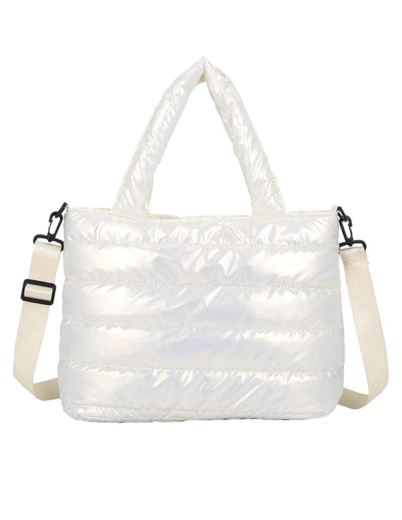 Sac matelassé métalisé Blanc-Atelier Matelassé