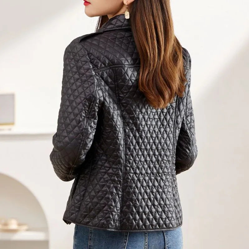 blouson cuir femme matelassé