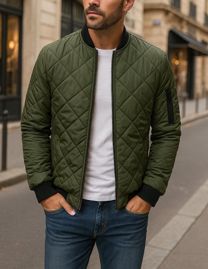 Veste matelassé homme Kaki-Atelier Matelassé