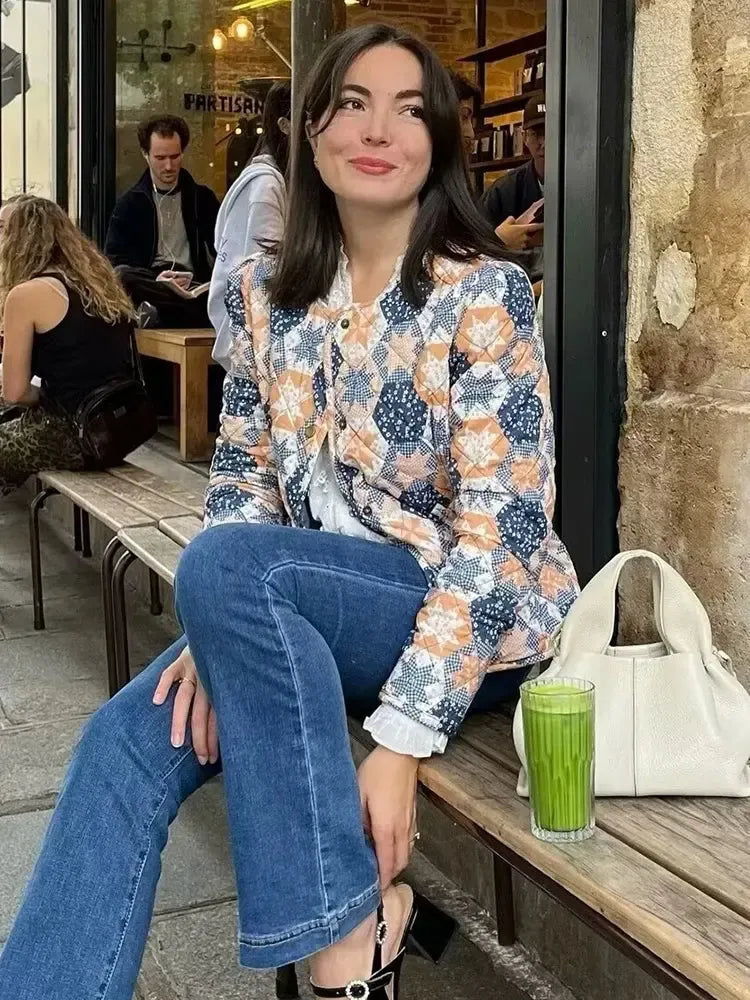 Veste matelassée Bleu réversible-Atelier Matelassé