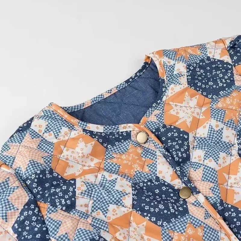 Veste matelassée Bleu réversible-Atelier Matelassé