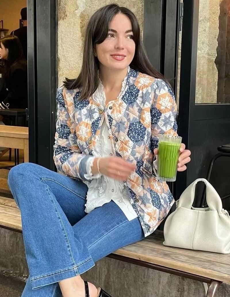 Veste matelassée Bleu réversible-Atelier Matelassé