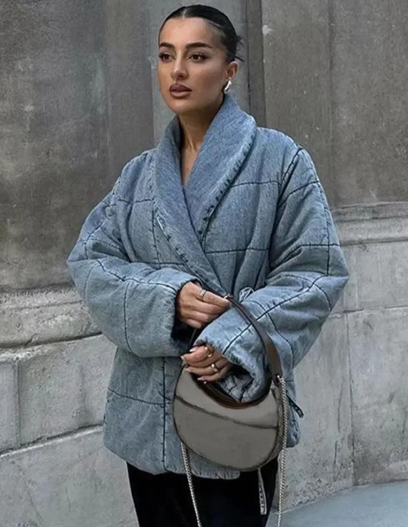 Veste matelassée en jean-Atelier Matelassé