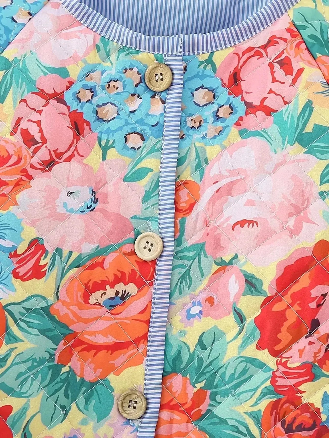 Veste matelassée fleurie Daysie-Atelier Matelassé