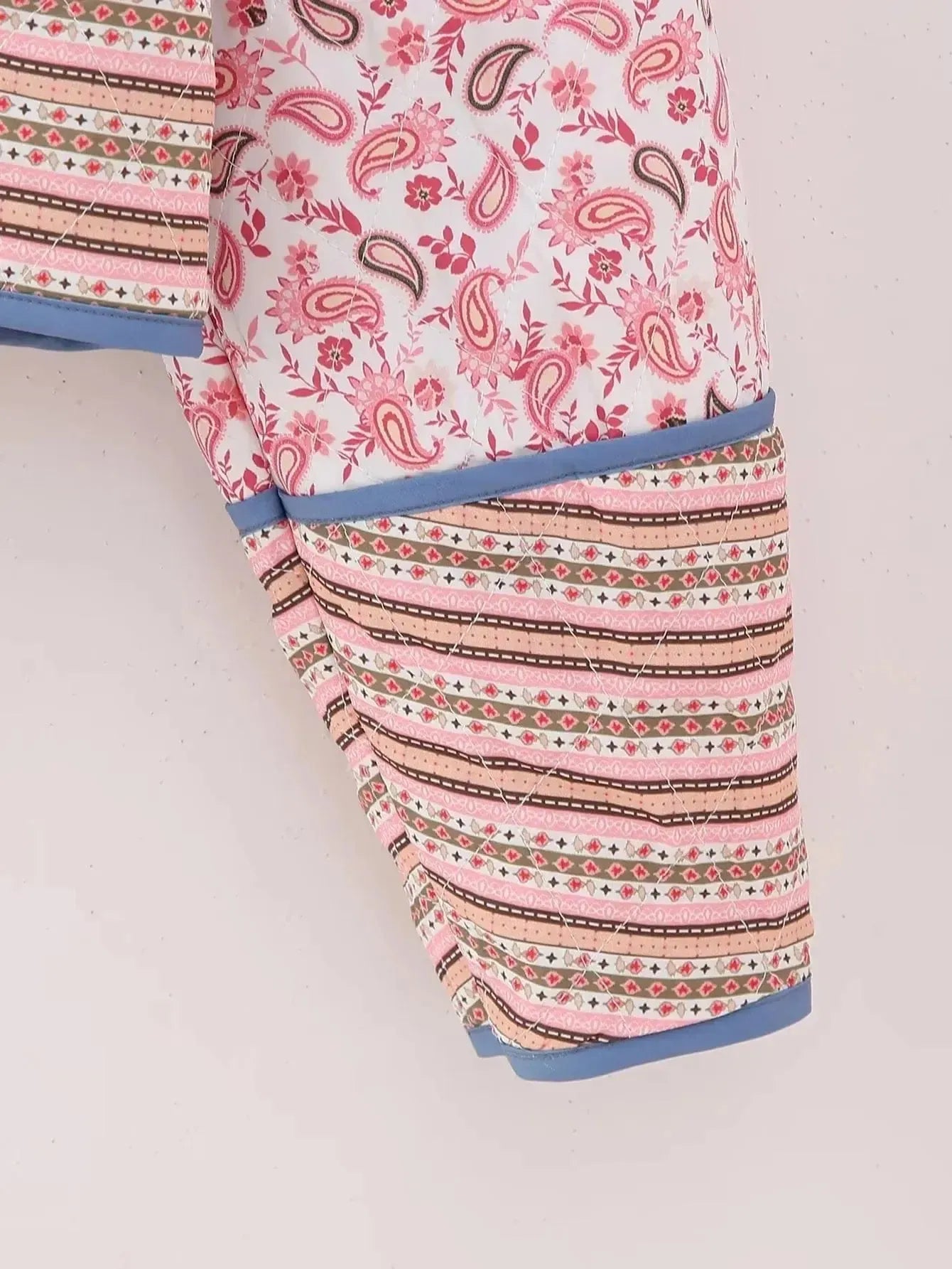 Veste matelassée fleurie réversible-Atelier Matelassé