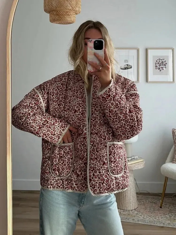 Veste matelassée légère florale femme-Atelier Matelassé