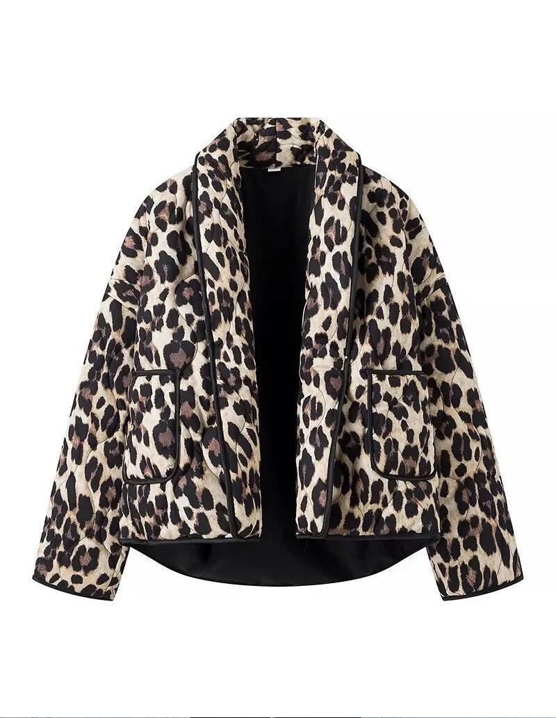 Veste matelassée leopard-Atelier Matelassé