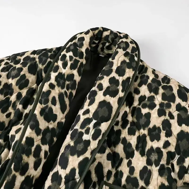 Veste matelassée leopard-Atelier Matelassé