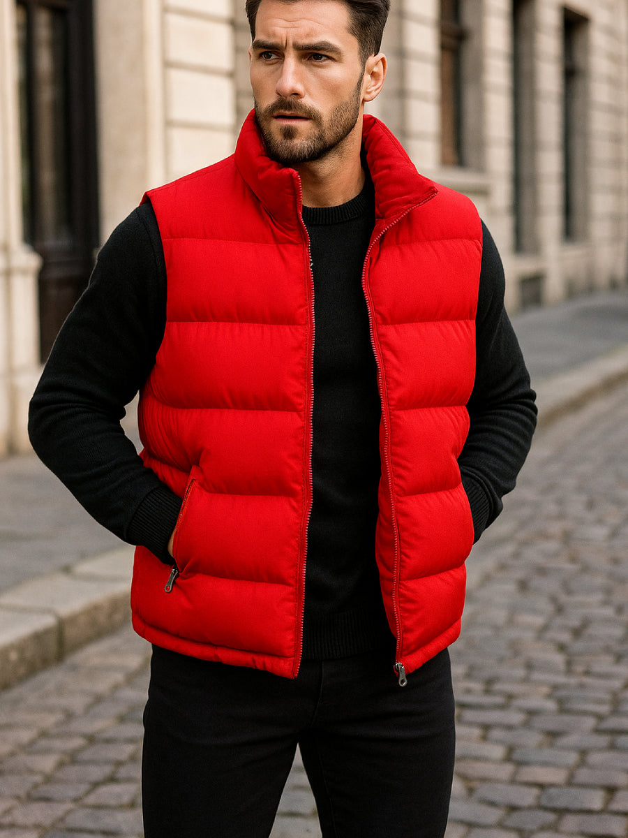 doudoune homme sans manche rouge