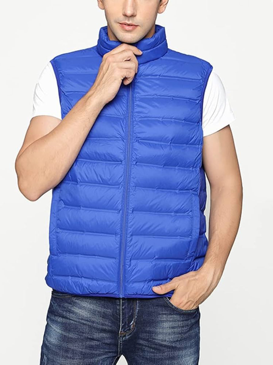 doudoune homme sans manche bleu