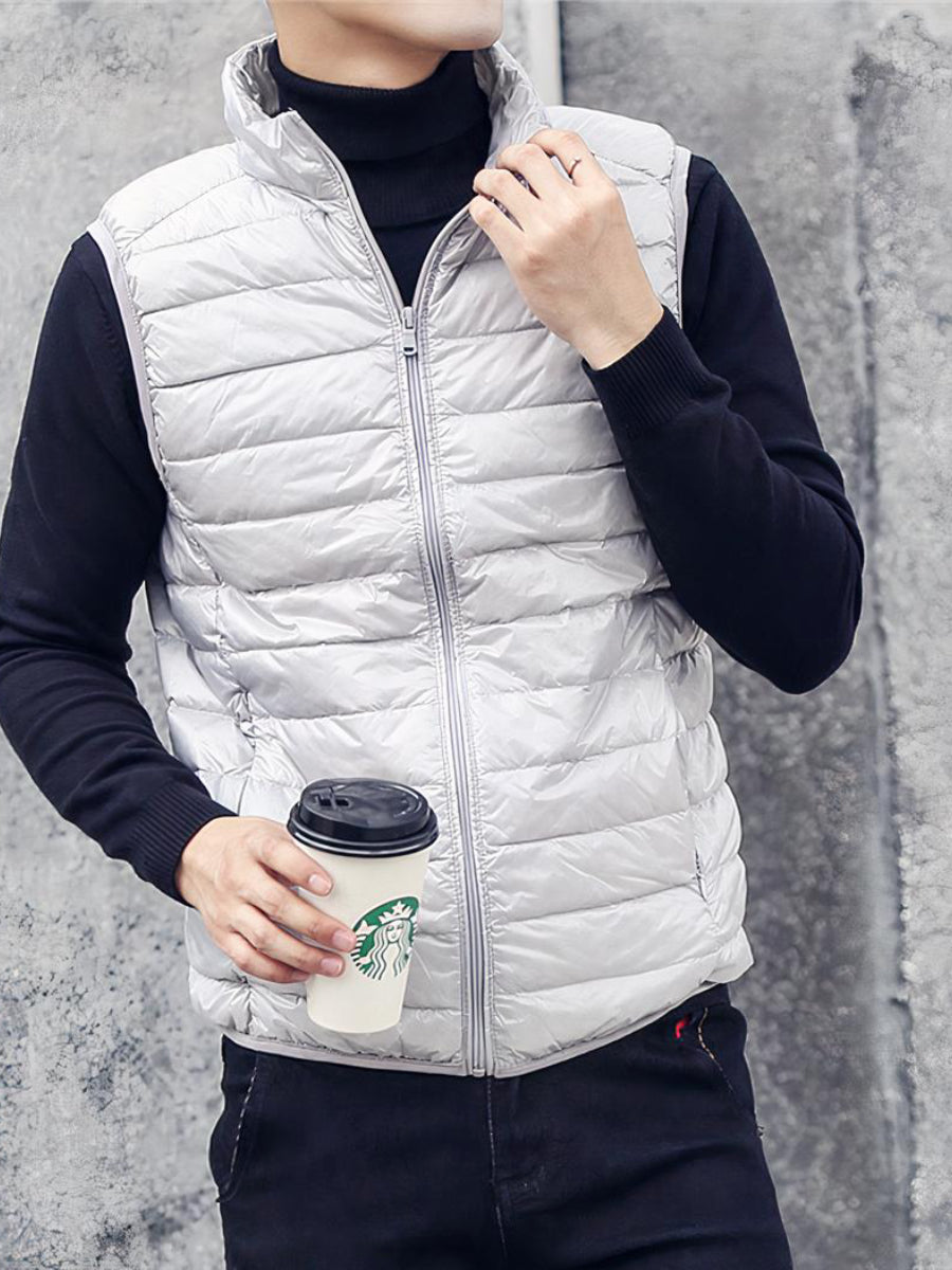 doudoune homme sans manche gris