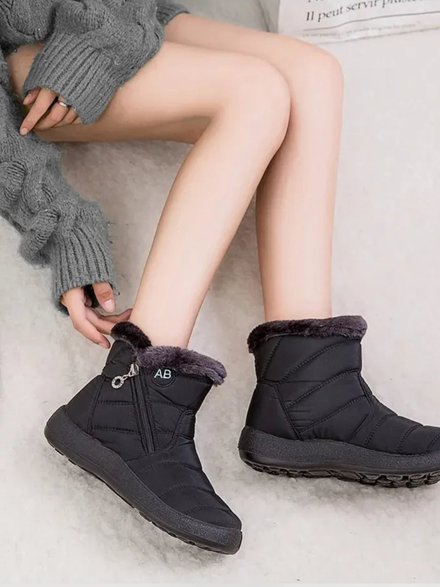 botte matelassé noir