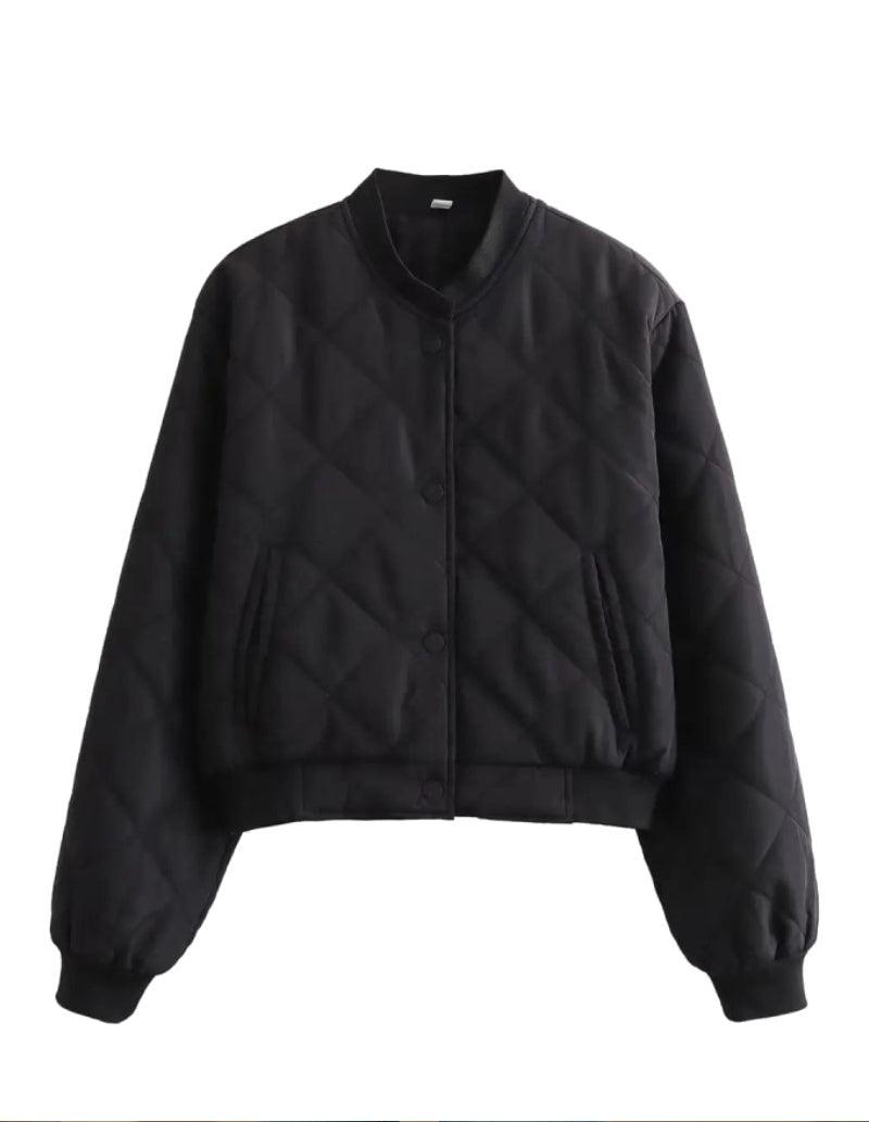 Bomber matelassé femme Noir-Atelier Matelassé