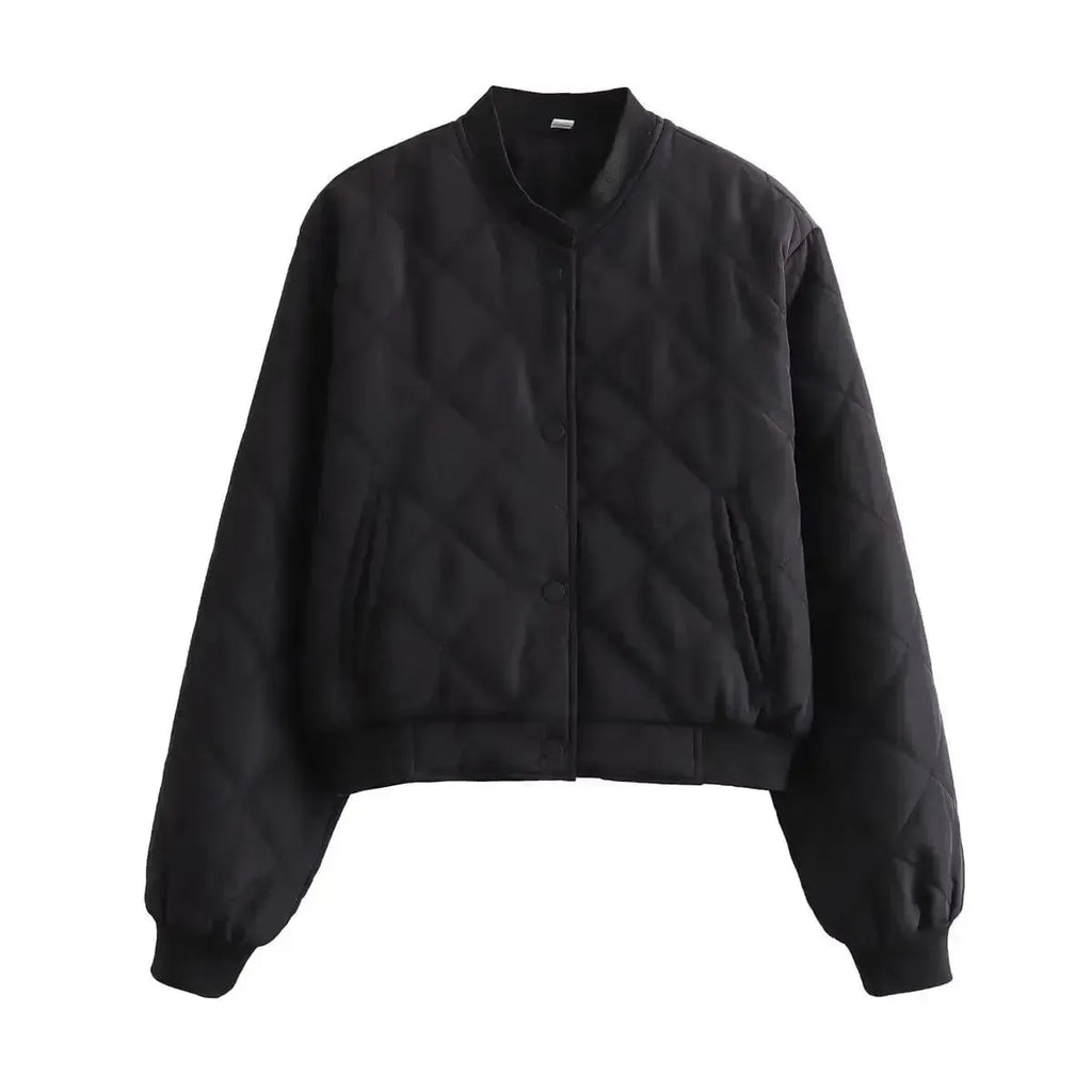 Bomber matelassé femme Noir-Atelier Matelassé