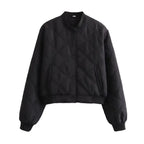 Bomber matelassé femme Noir-Atelier Matelassé