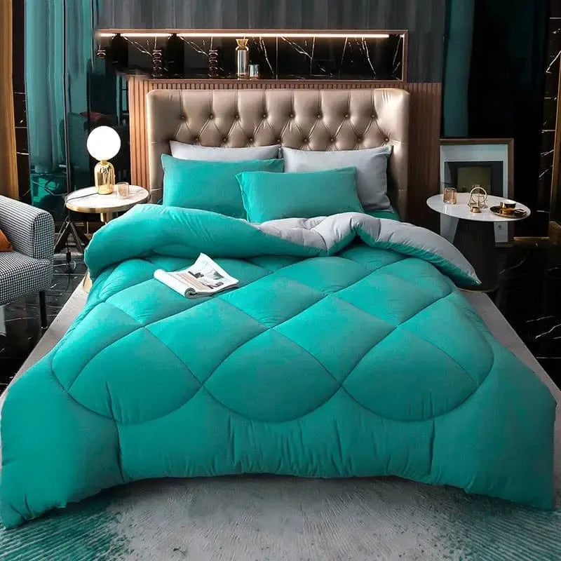 Couverture matelassée Bleu turquoise-Atelier Matelassé