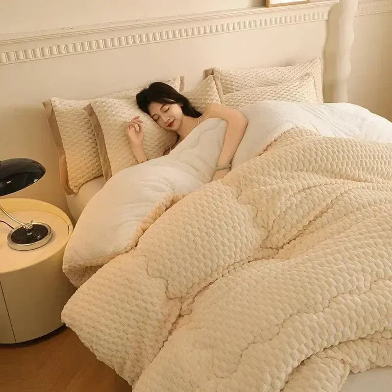 Couverture matelassée Gaufrée Beige-Atelier Matelassé