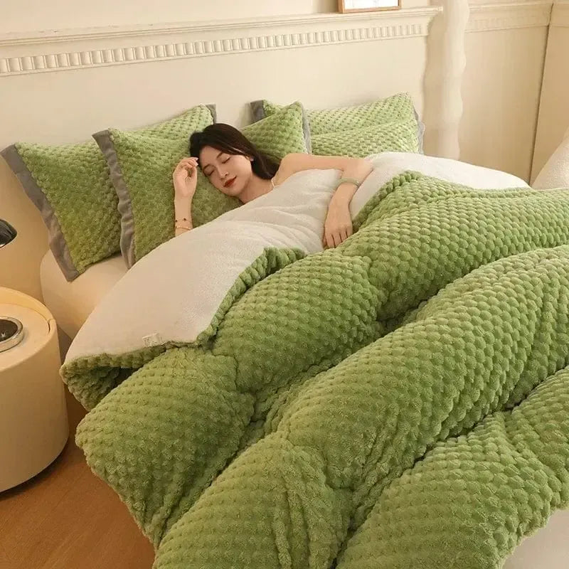 Couverture matelassée Gaufrée Vert-Atelier Matelassé