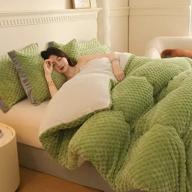 Couverture matelassée Gaufrée Vert-Atelier Matelassé