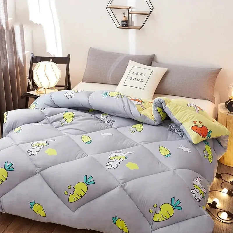 Couverture matelassée réversible lapinou-Atelier Matelassé