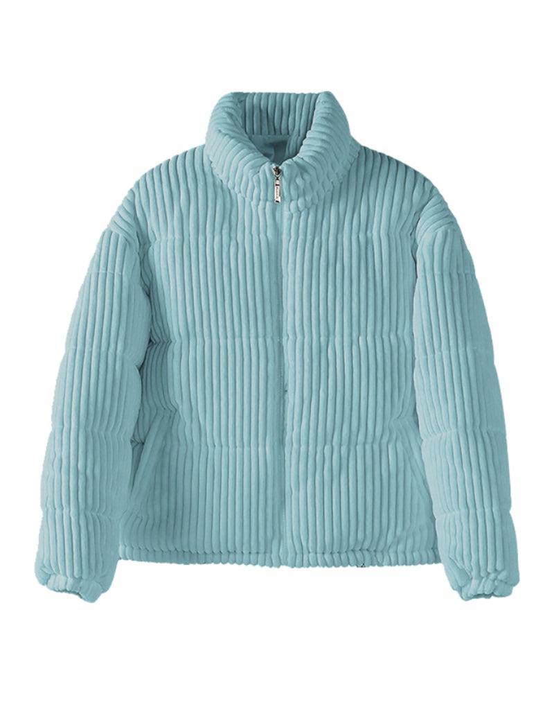 Doudoune Velours Bleu Femme-Atelier Matelassé