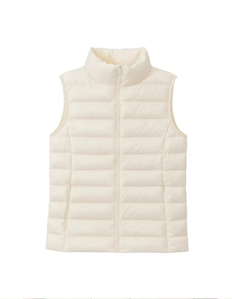 Doudoune blanche femme sans manche-Atelier Matelassé