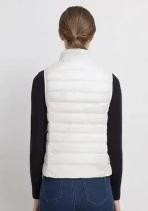 Doudoune blanche femme sans manche-Atelier Matelassé