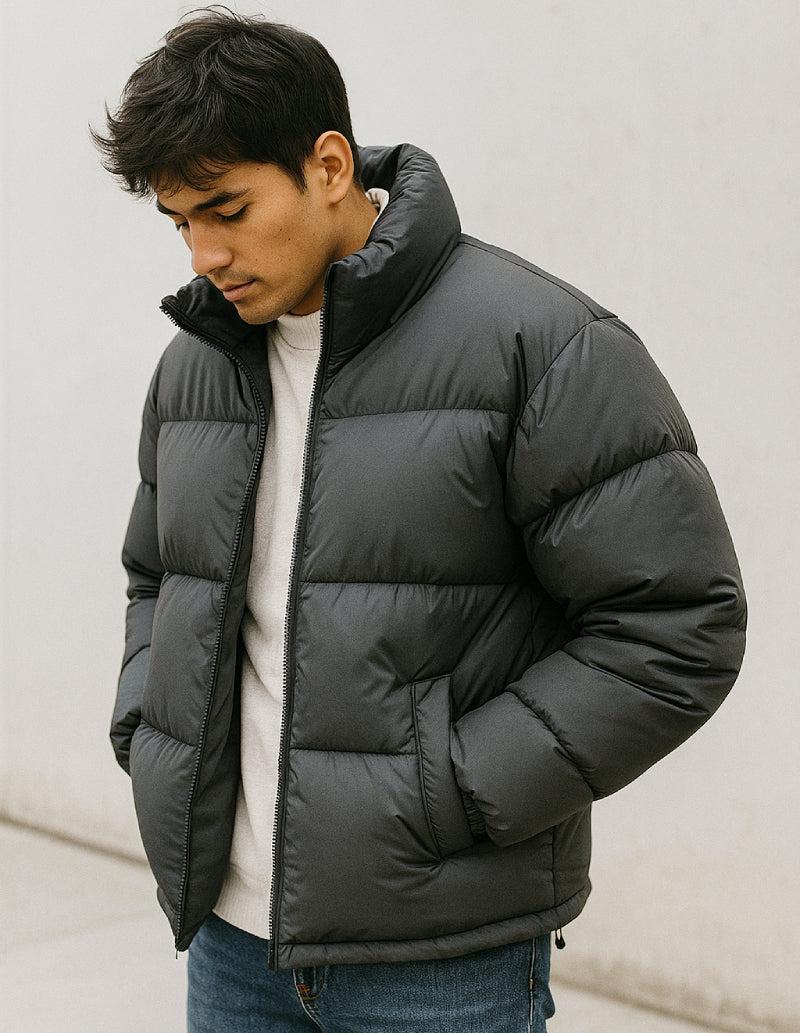 Doudoune grise homme-Atelier Matelassé